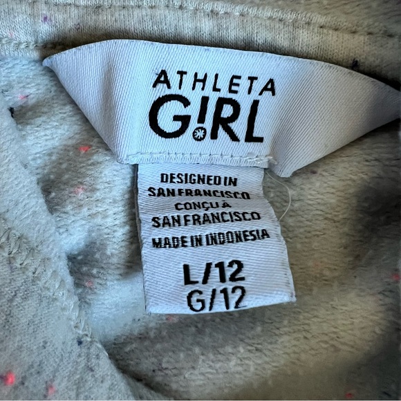 Athleta Girl Speckled Hoodie Sweatshirt L/12 - Picture 8 of 10